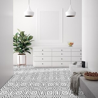 Vinyl Flooring displaying Monochrome Geometric Entryway Look