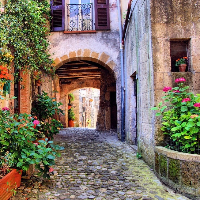 Wall Art Arched Passageway Scenic European Street Art