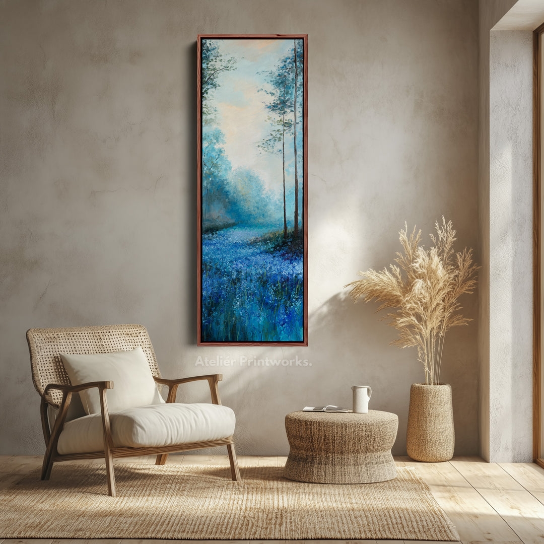Wall Art Bluebell Forest Theme Vertical Long Canvas