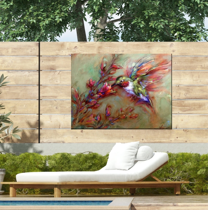 Wall Art Hummingbird Motif Outdoor Hummingbird Canvas Art