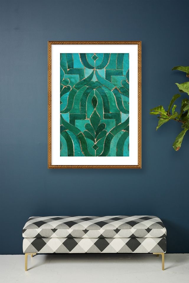 Wall Art: Ornate Beaded Frame Zellige Tile Print