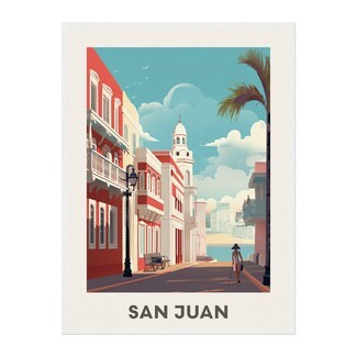 Wall Art Terracotta Red Colonial San Juan Travel Poster