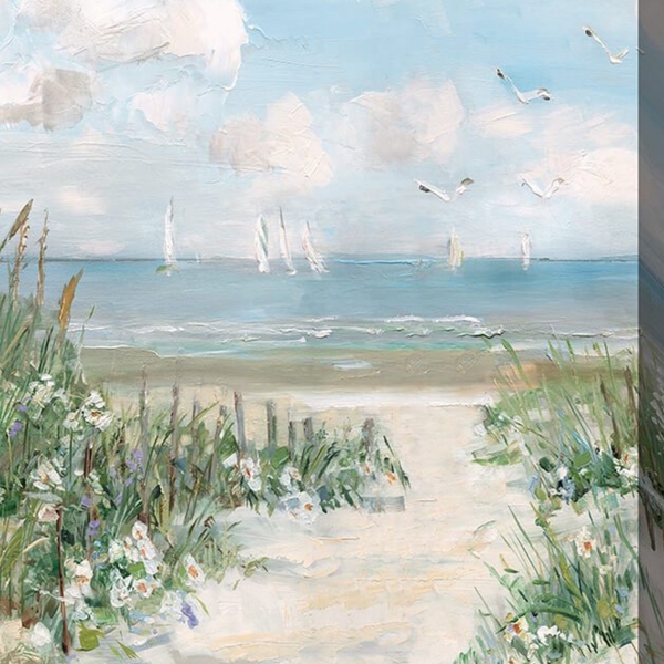 Wall Art Textured Impasto Coastal Beach Canvas Art