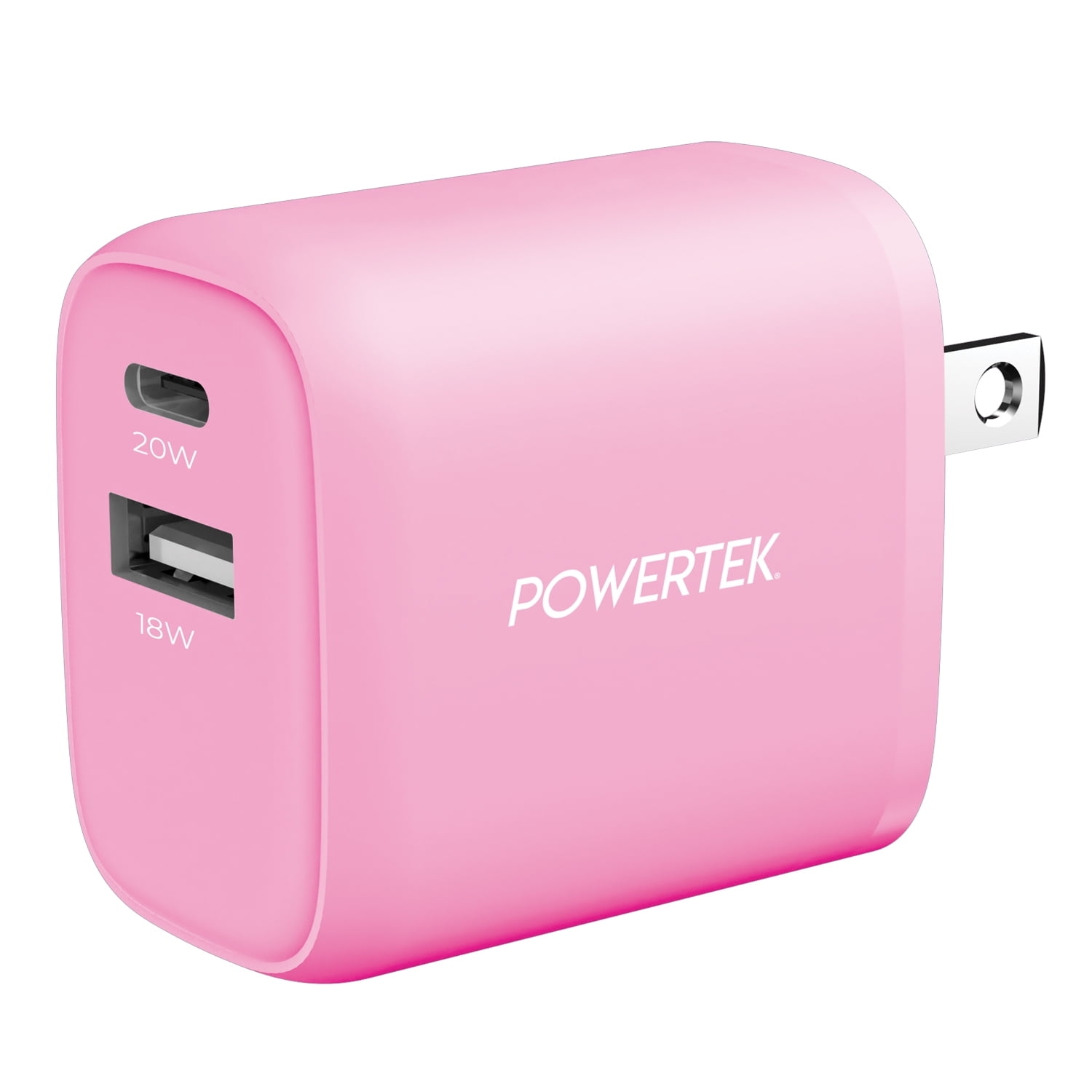 Wall Charger: Matte Bubblegum 20W Dual Charging Ports