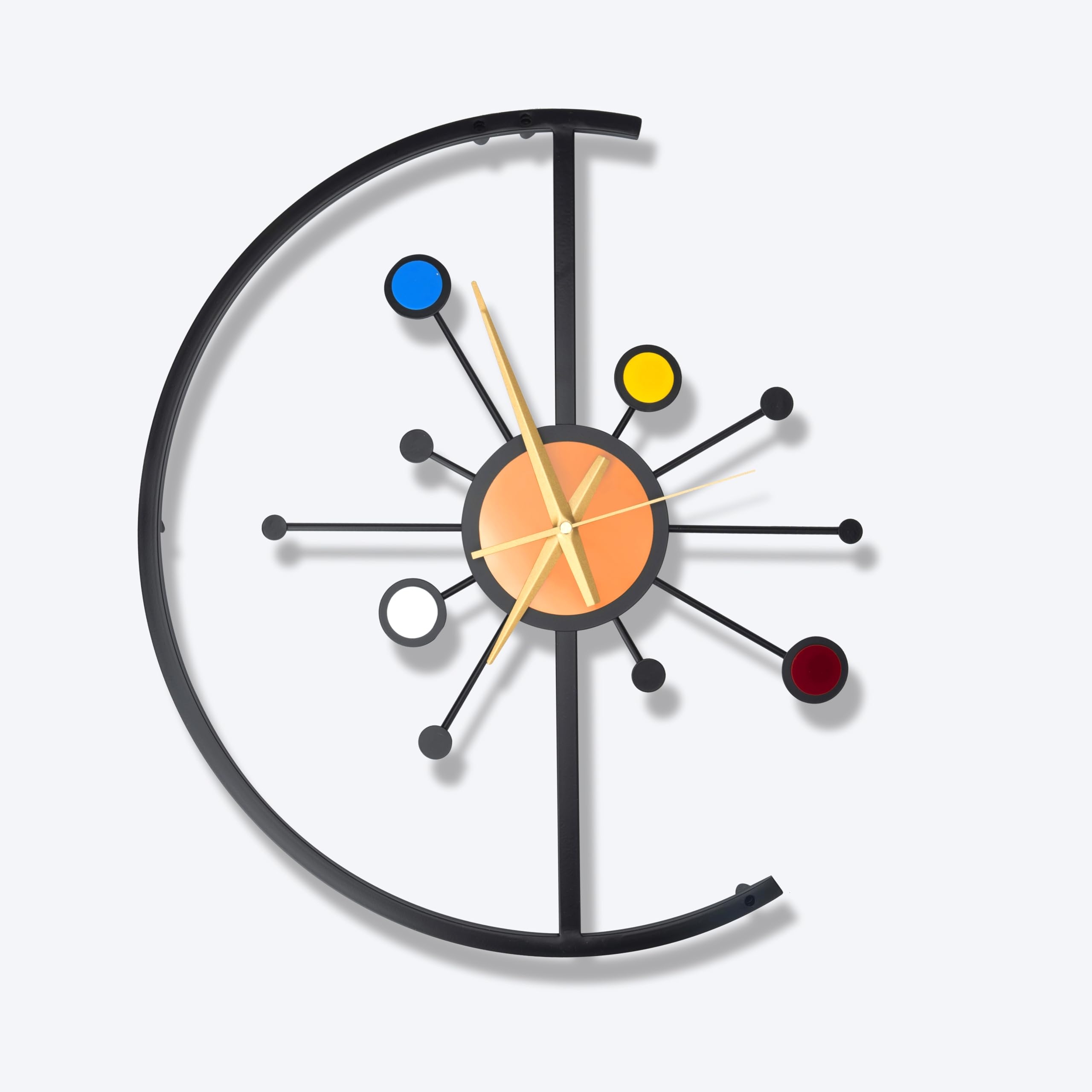 Wall Clock Asymmetrical Frame Atomic Starburst Wall Clock