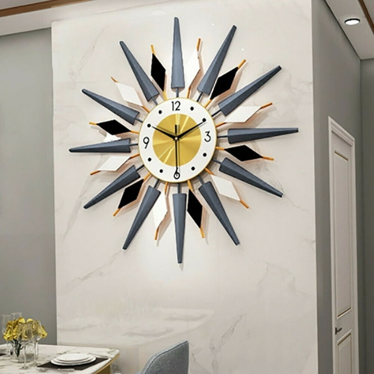 Wall Clock Geometric Shards Brushed Decorative Clock