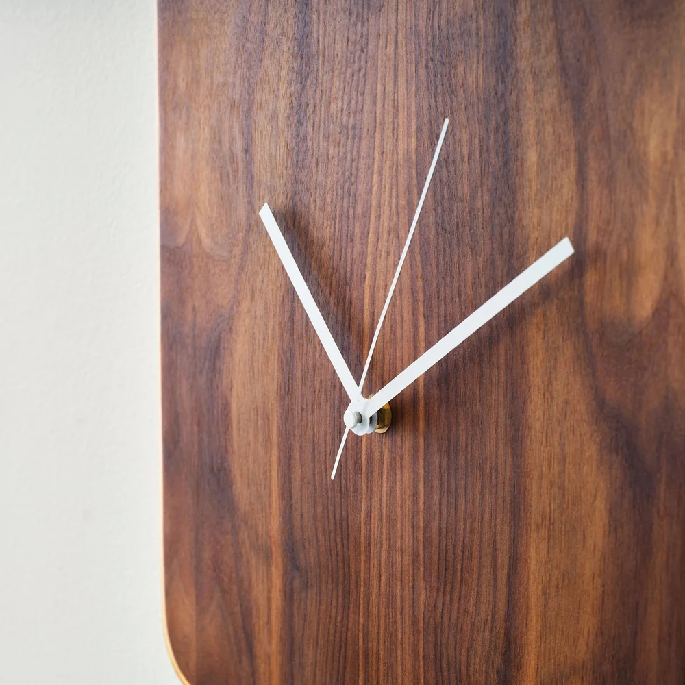 Wall Clock Walnut Grain Face Rectangular Wooden Clock
