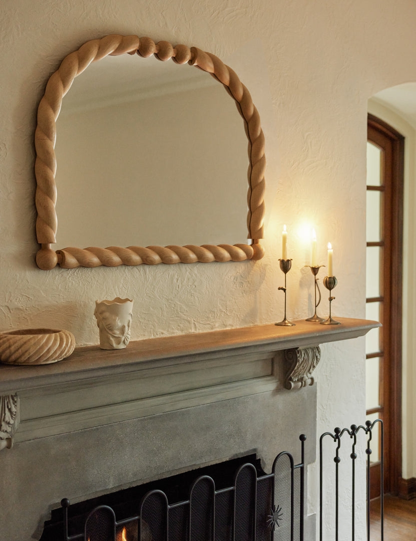 Wall Mirror Braided Frame Arched Organic Piece