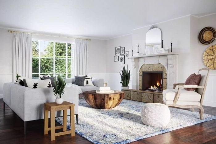Wall Mirror: Off White Arched Top Transitional Mantle Styling Ideas
