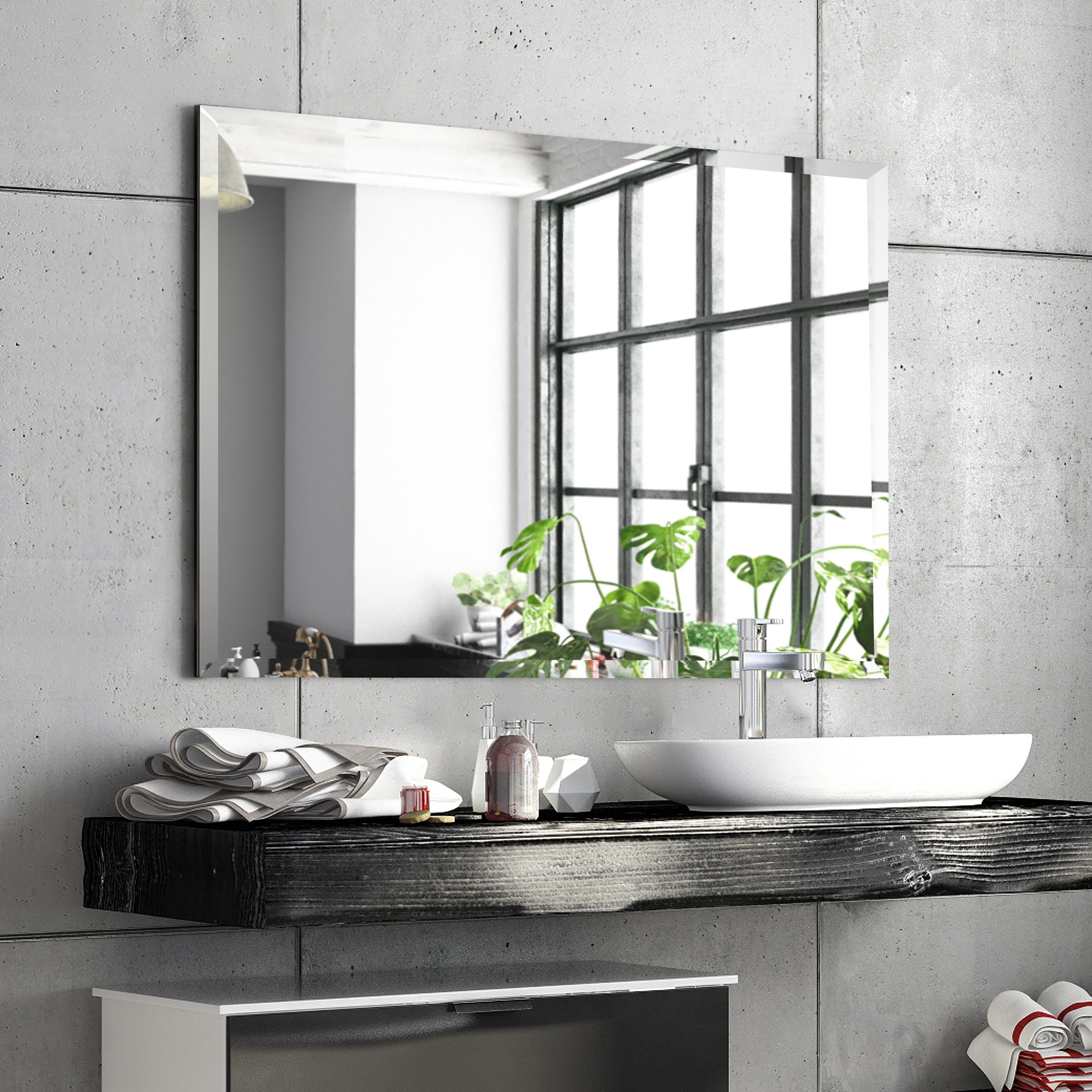 Wall Mirror with Beveled Prism Panels and Prism Panel Mirror