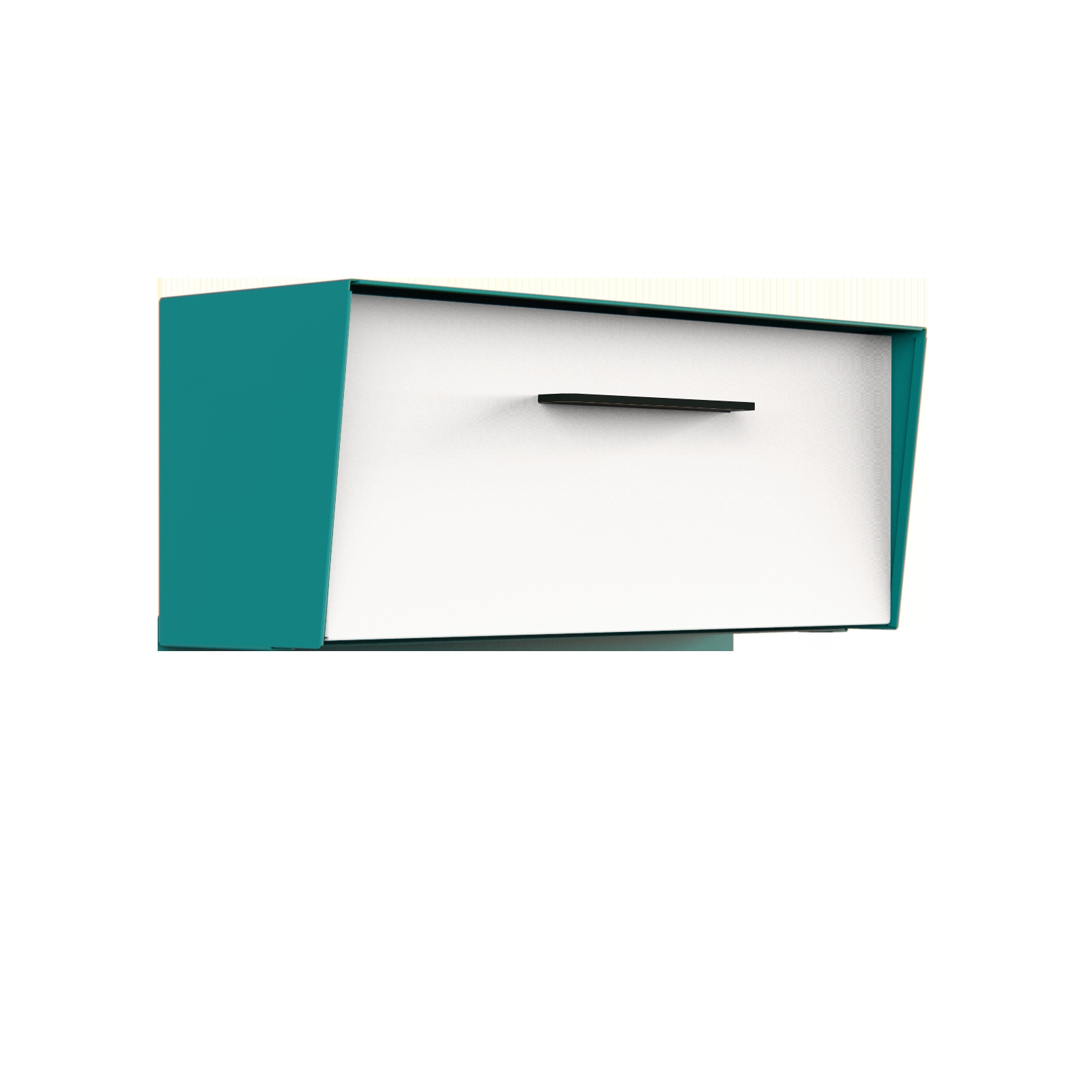 Wall Mounted Mailbox Teal Shell Angled Color Block