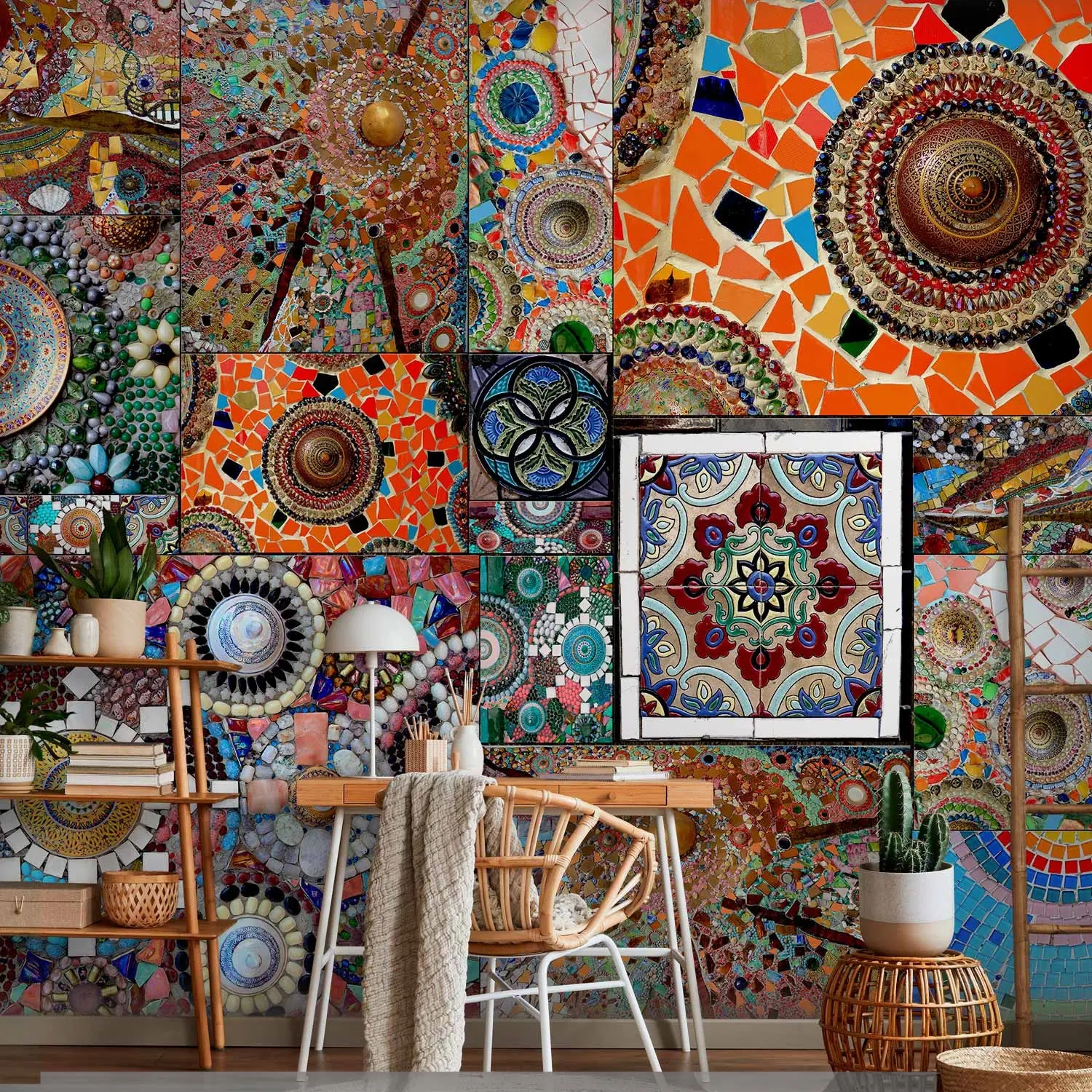 Wall Mural: Colorful Stone Pattern Mosaic Composition