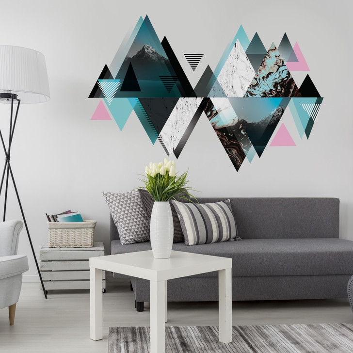 Wall Mural: Geometric Triangles Marbled Contemporary Abstract