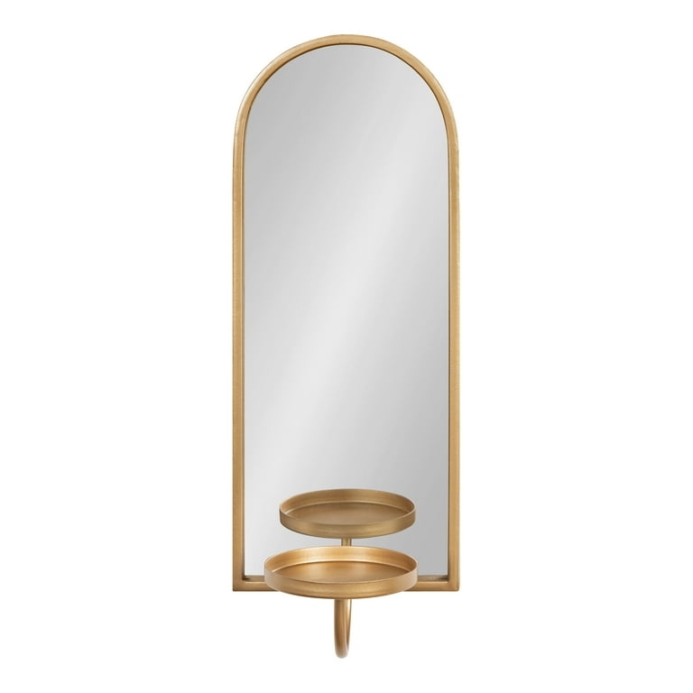 Wall Sconce: Arched Mirror Backing with integrated Candle Tray