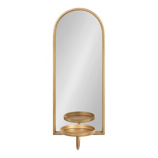 Wall Sconce: Arched Mirror Backing with integrated Candle Tray