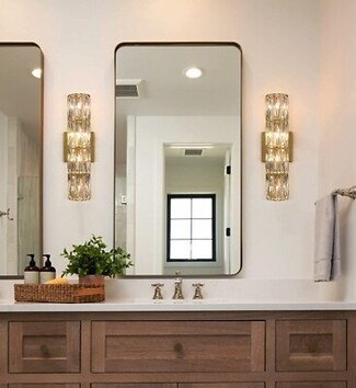 Wall Sconce: Stacked Crystal Cylinders for Glam Decor