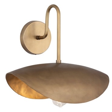 Wall Sconce Wavy Shade Shepherd Hook Arm Brushed Metallic