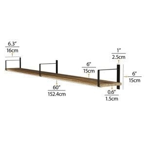 Wall Shelf: 60 Inch Length Triple Bracket Support Unit