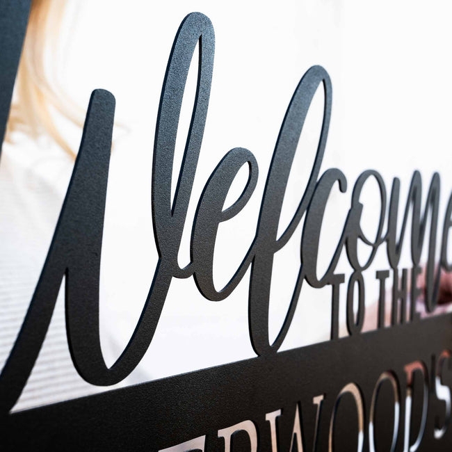 Wall Sign Personalized Stencil Name Matte Black Art
