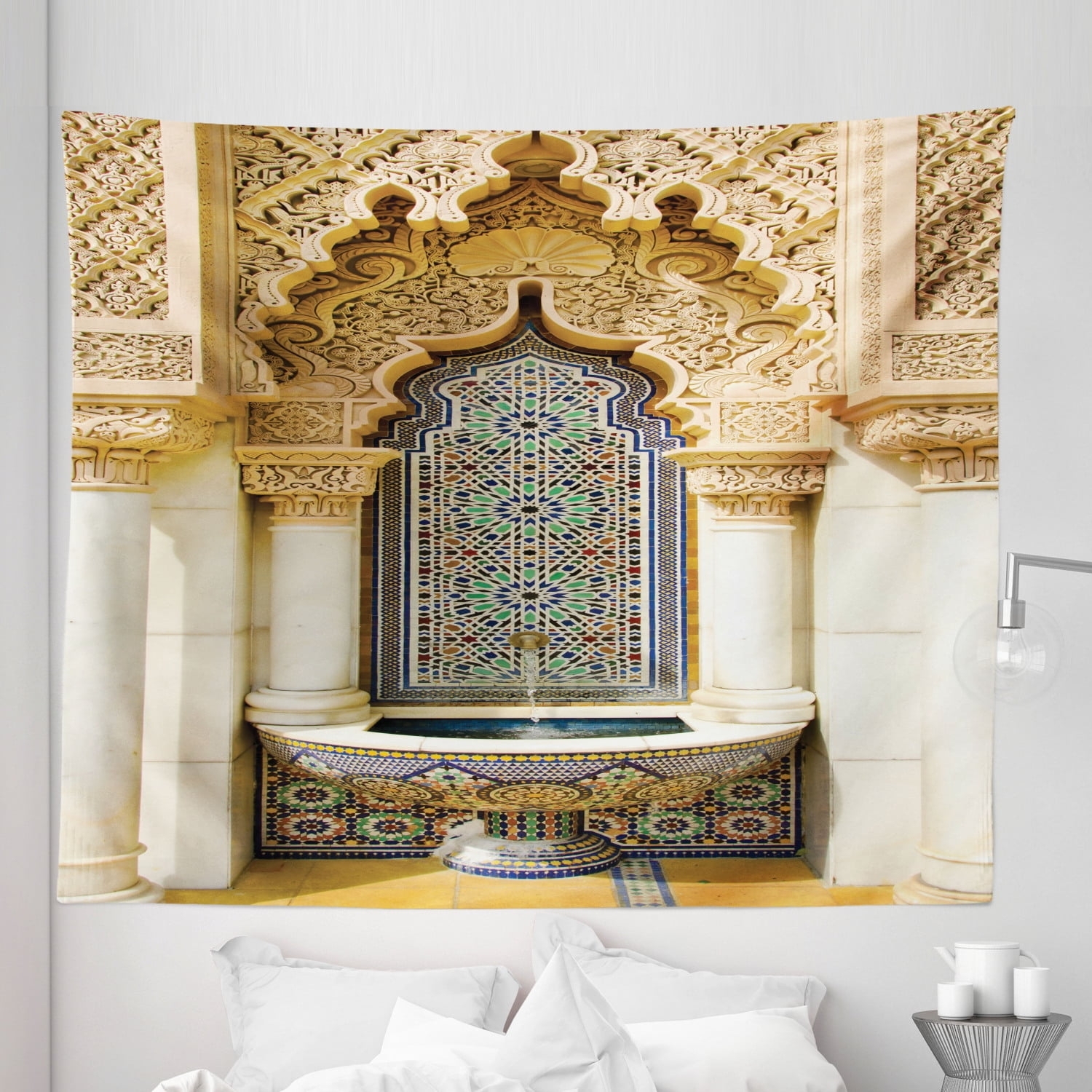 Wall Tapestry: Historic Fountain Hanging Zellige Pattern