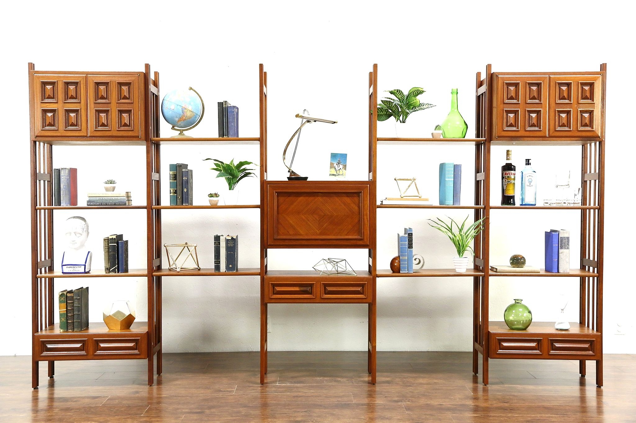 Wall Unit Showcasing 10 Foot Long Teak Details