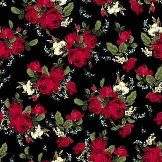 Wallpaper Moody Black Background Lush Crimson Rose Botanical