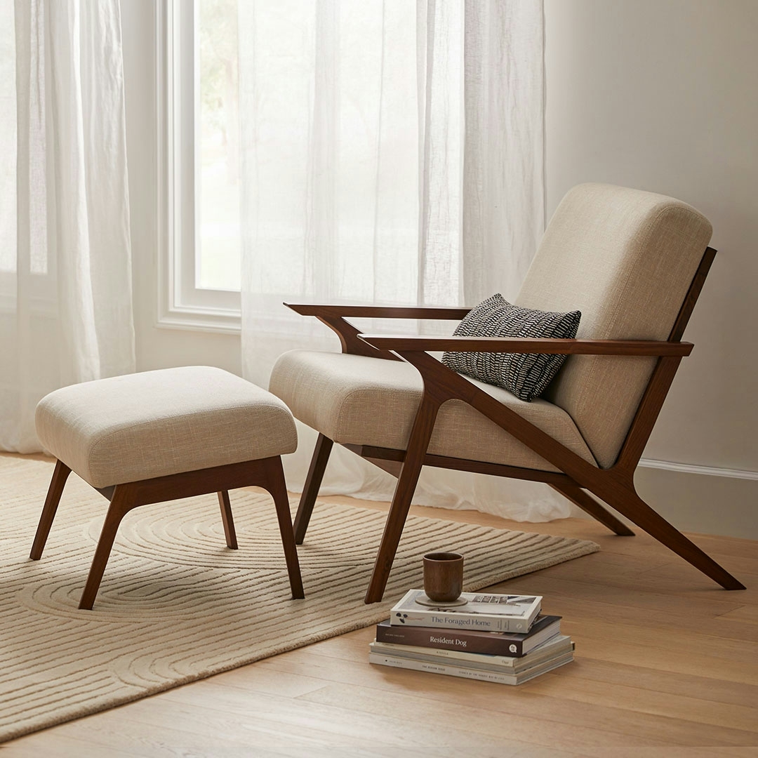 Modern Chair With Ottoman