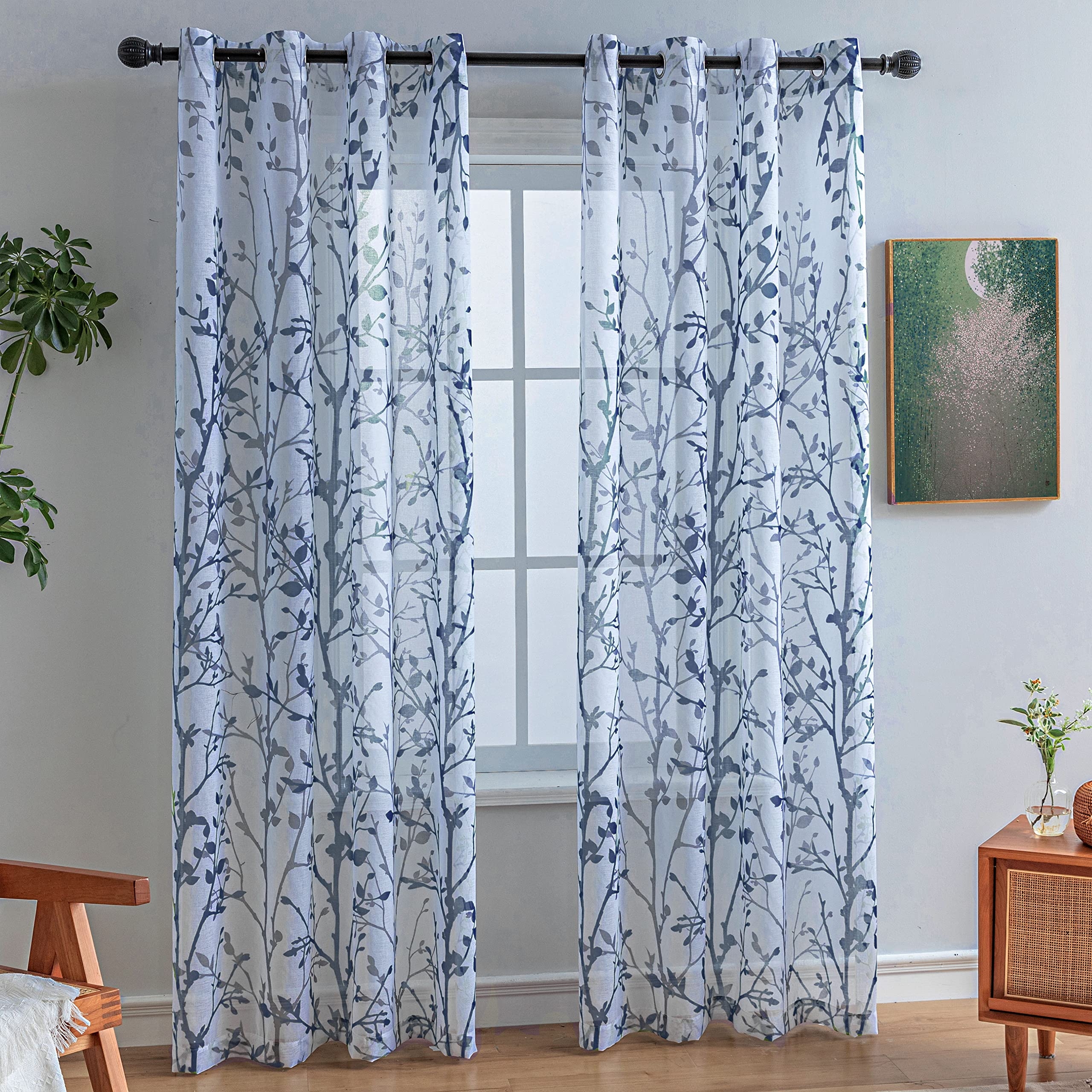 Navy And White Drapes