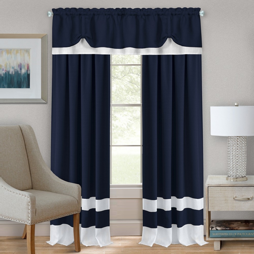 Window Curtains: Tie Up Valances with Color Block Bottom Hems