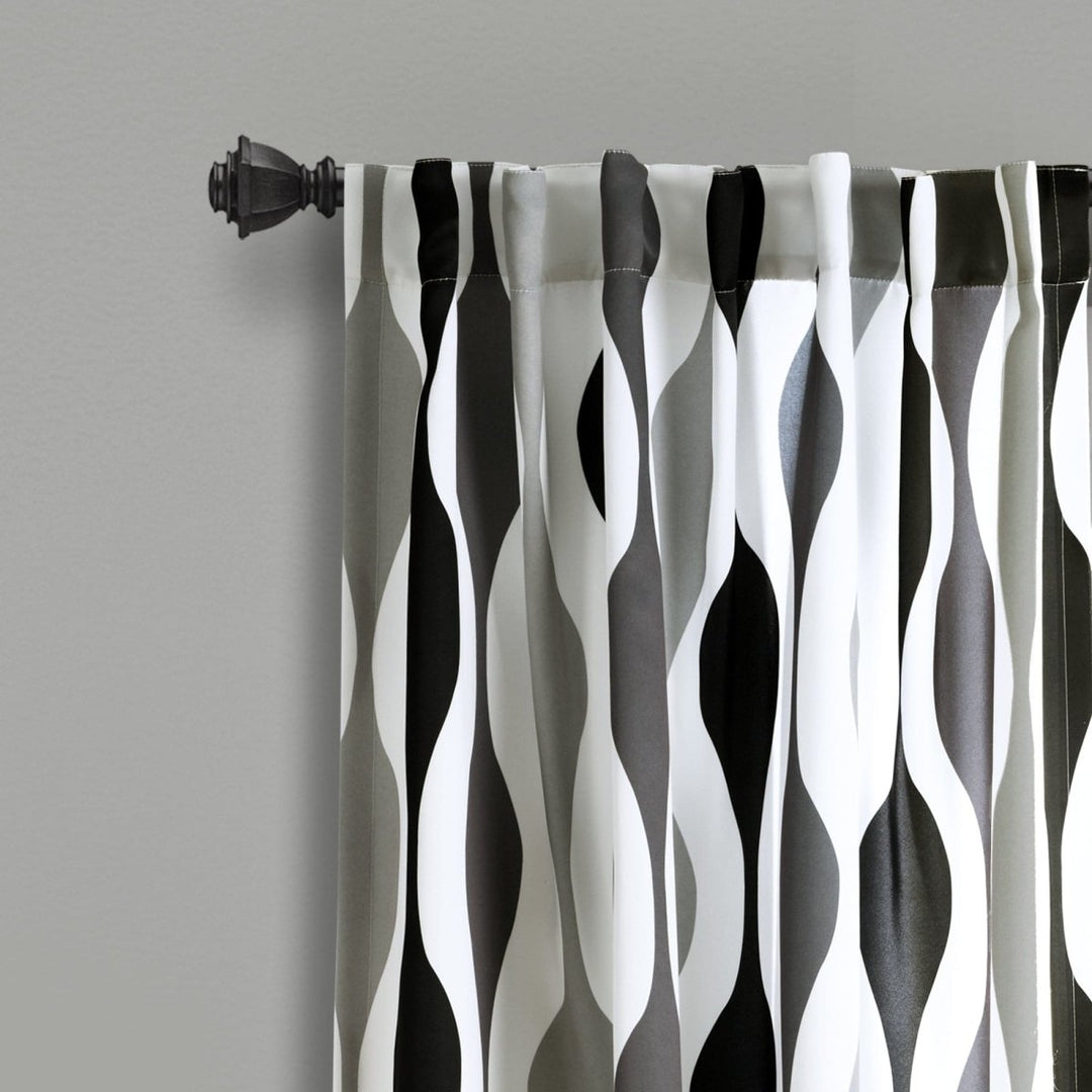 Window Curtains Tri Color Palette Matte Black Monochrome Curtains