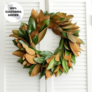 Wreath with California Grown Foliage and Copper Undersides