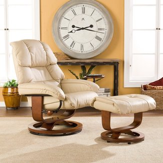 Broken Tooth Standard Manual Swivel Recliner with Ottoman