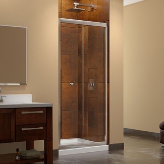 Butterfly Frameless 32" x 32" x 72" Square Bi-Fold Shower Enclosure