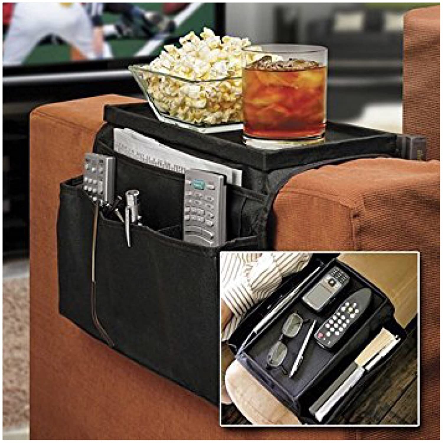 Couch Buddy Remote Control Holder Sofa Arm Rest Organizer Caddy