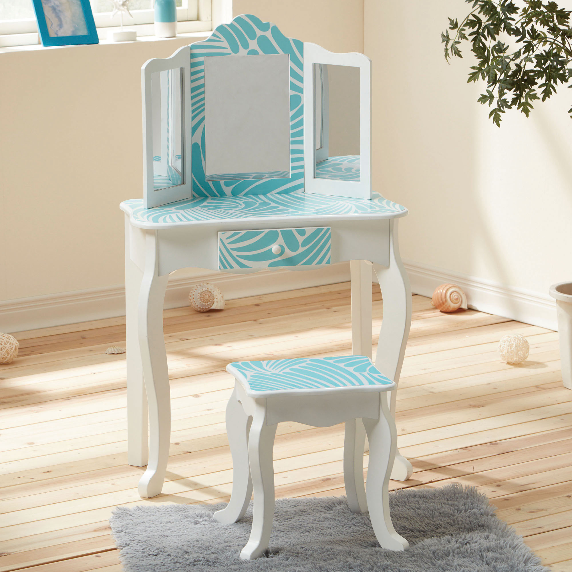 Fashion Prints Vanity Set with Mirror