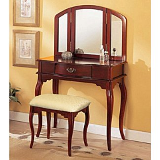 Livingston 3-Piece Vanity Set with Trifold Mirror