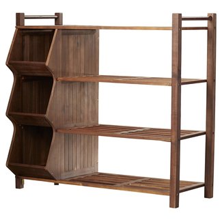 Outdoor 4-Tier and 3-Compartment Shoe Rack