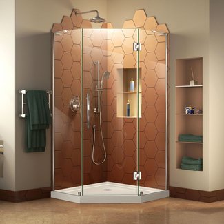 Prism Plus 36" W x 36" D Frameless Hinged Shower Enclosure