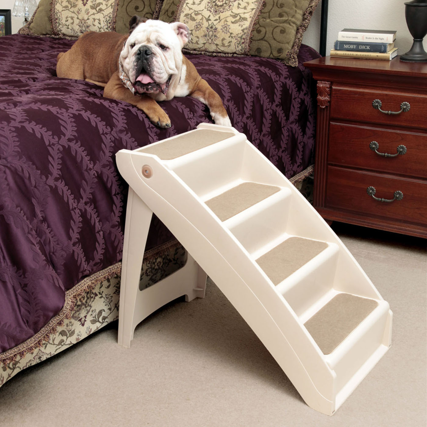 guangtouqiang Dog Stairs Ladder,Breathable and Resilient Dog Stairs,High Density Cotton+Flannel Dog Stairs for High Beds 