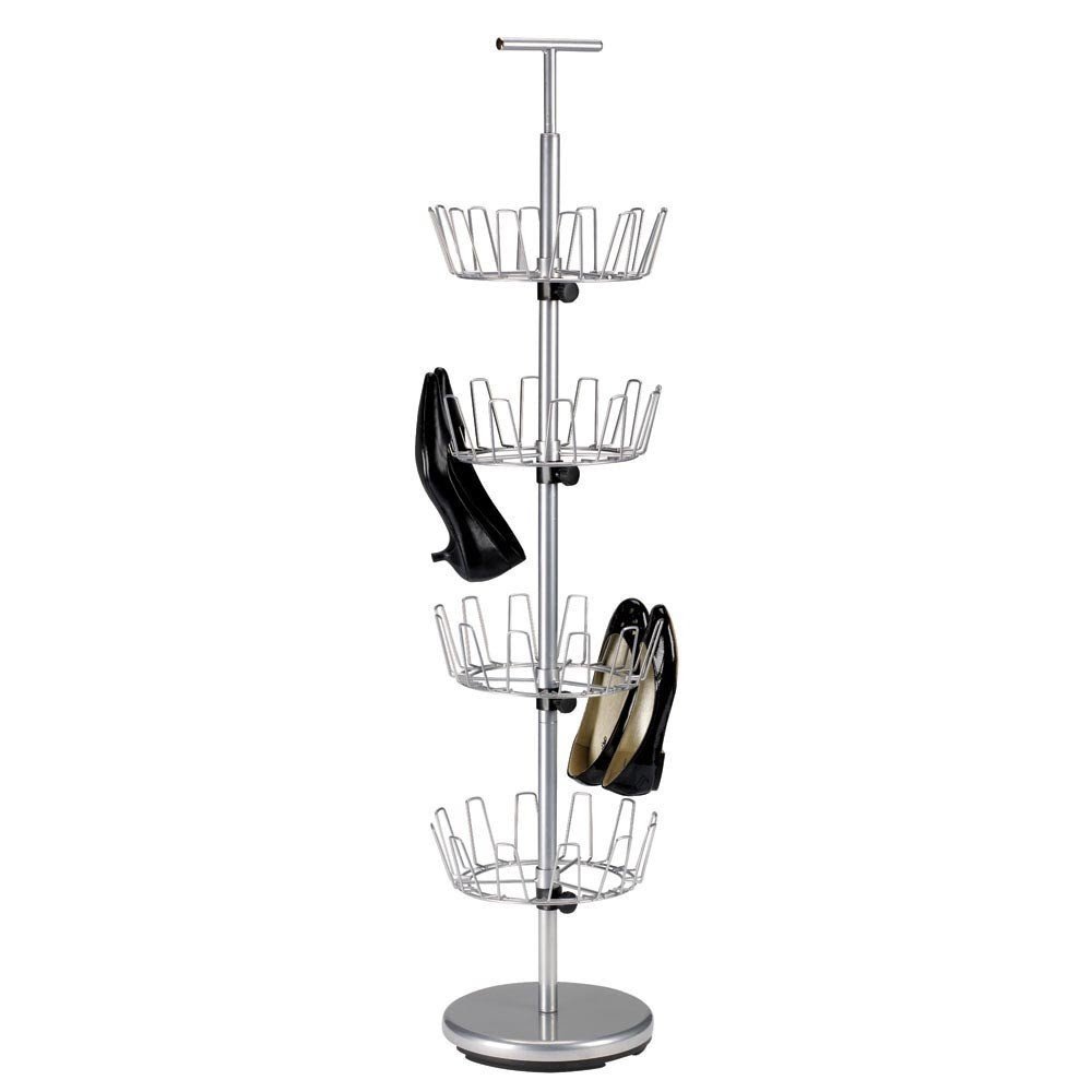 Revolving 4-Tier 24 Pair Shoe Rack