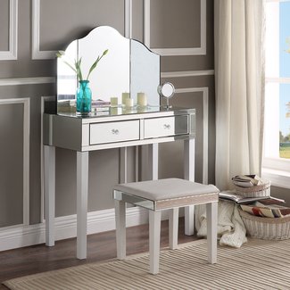 50+ Makeup Vanity Table With Lighted Mirror You'll Love in ...