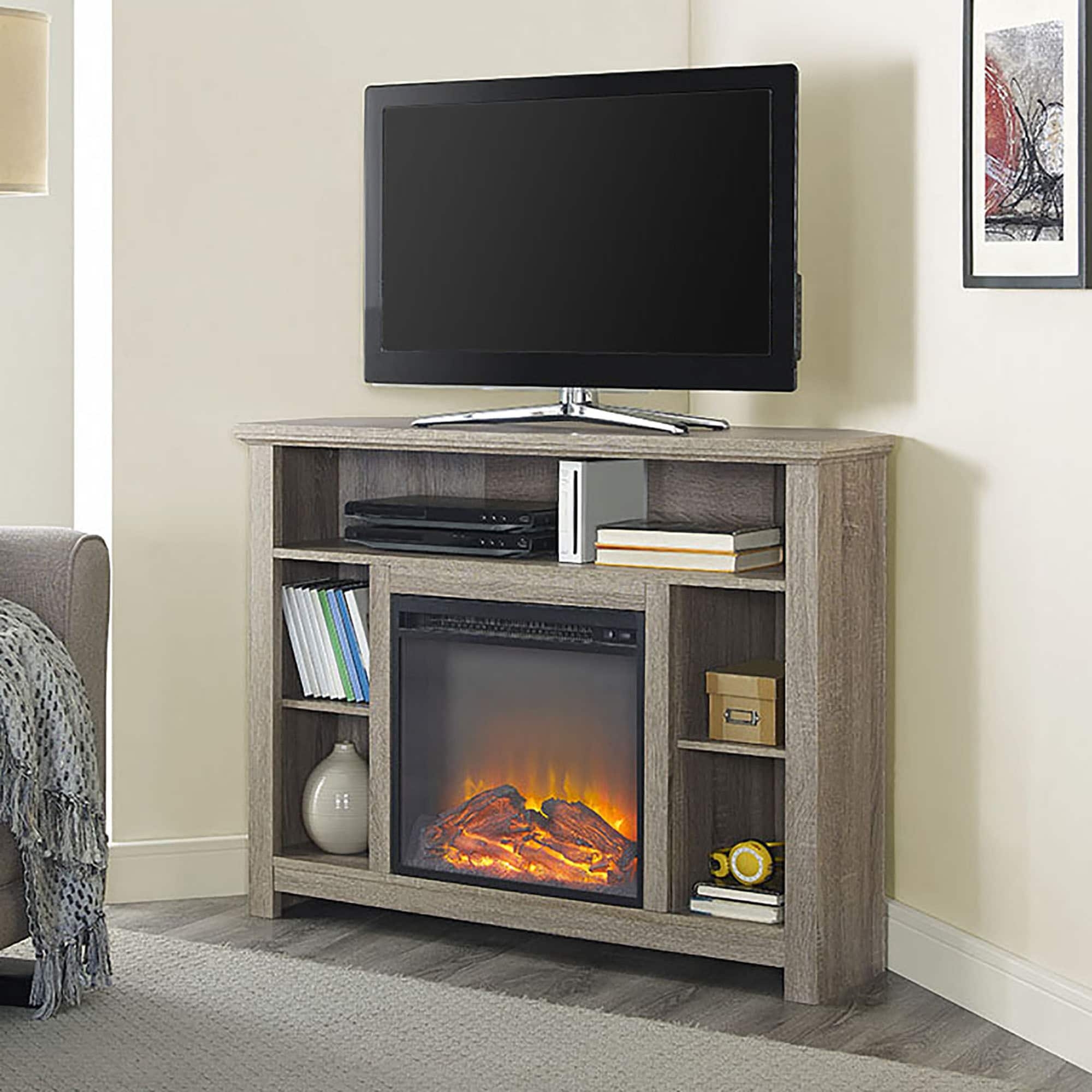Senecaville Corner 44" TV Stand with Fireplace