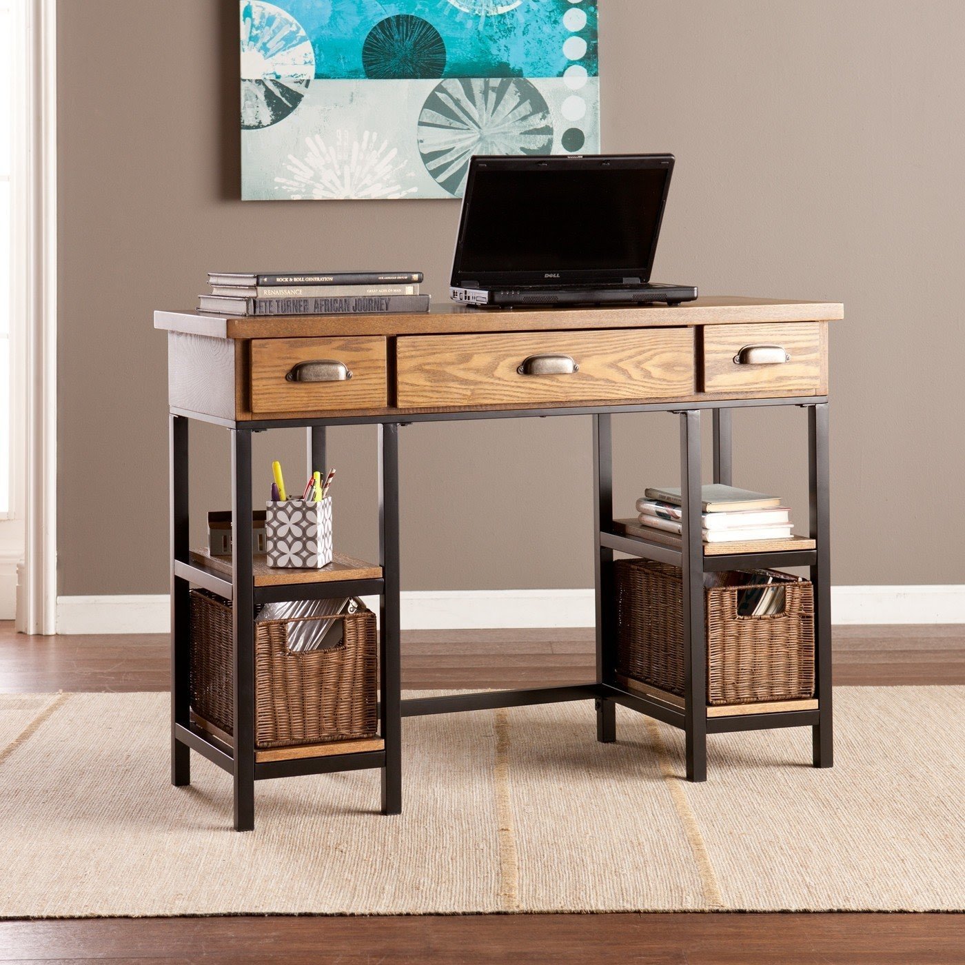 Details about   39" Home Solid Wood Small Desk Bedroom Study Table Office Desk Workstation 