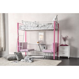 Twin over Twin Bunk Bed with Cushions