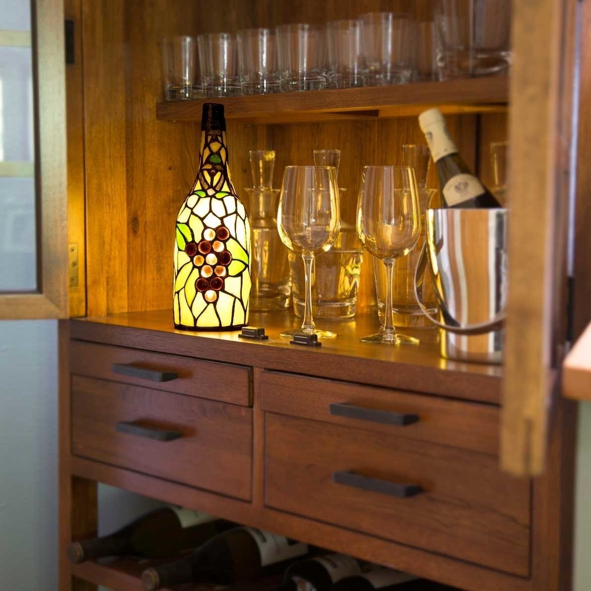 Wine Bottle Tiffany 12.5" Lamp