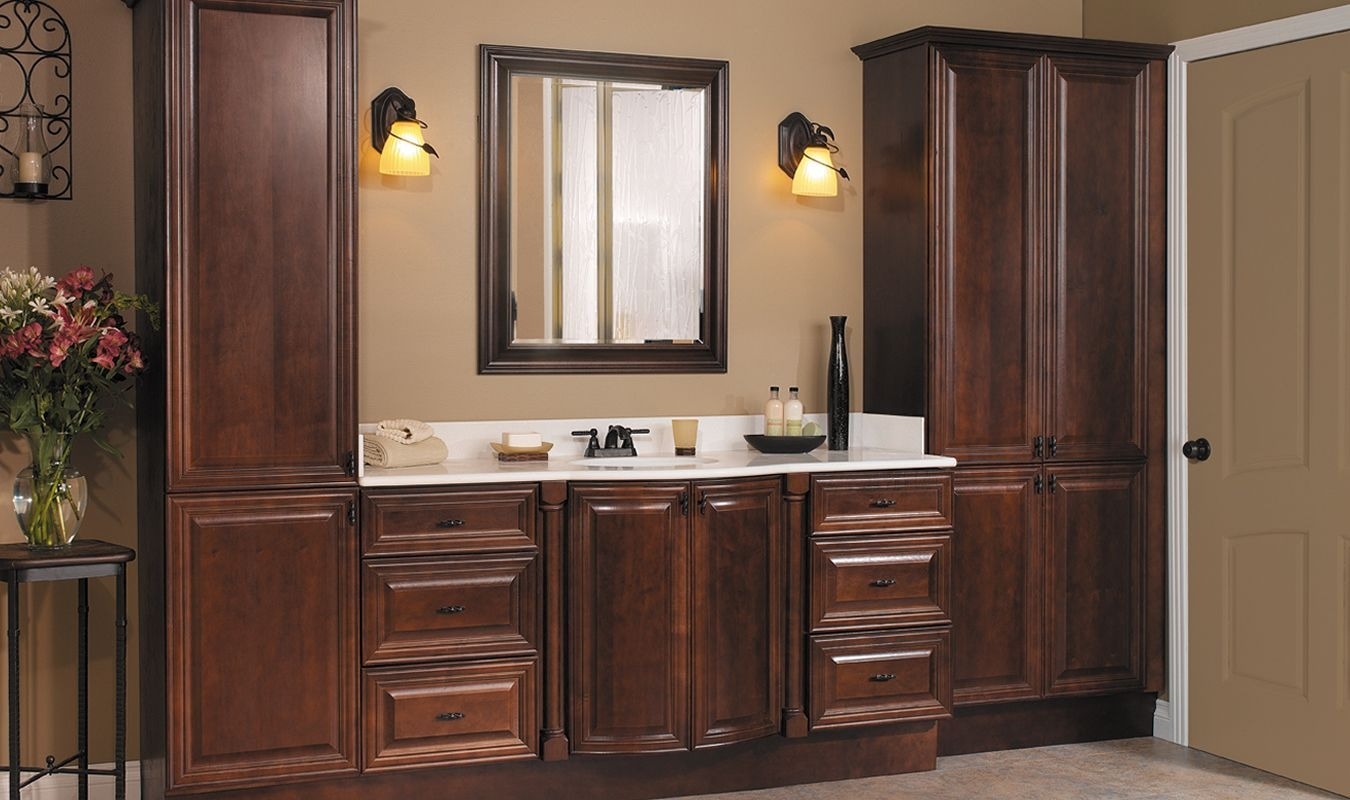 Single Bathroom Vanity And Linen Cabinet Combo