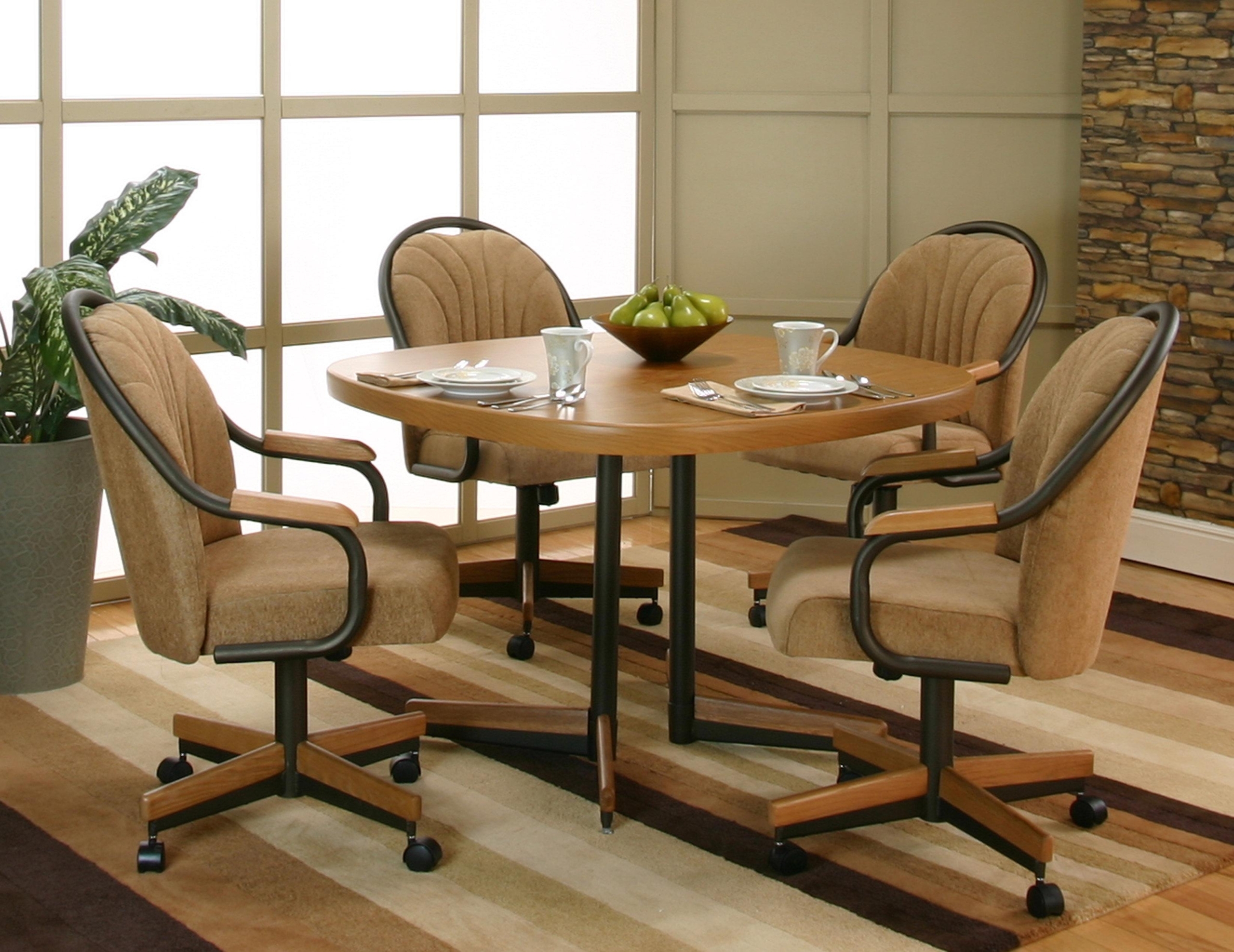 Set Of 4 Kitchen Chairs With Casters
