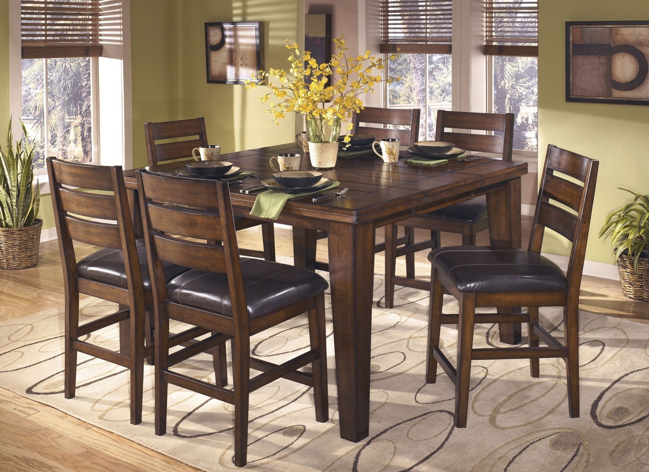 brown square dining room table